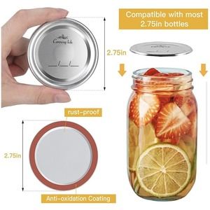48 PCS Canning‎ Lids Regular Mouth Mason Jar Rings Split Type 70MM